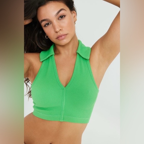 Garage Tops - Green Garage Stephani Seamless Polo Tank